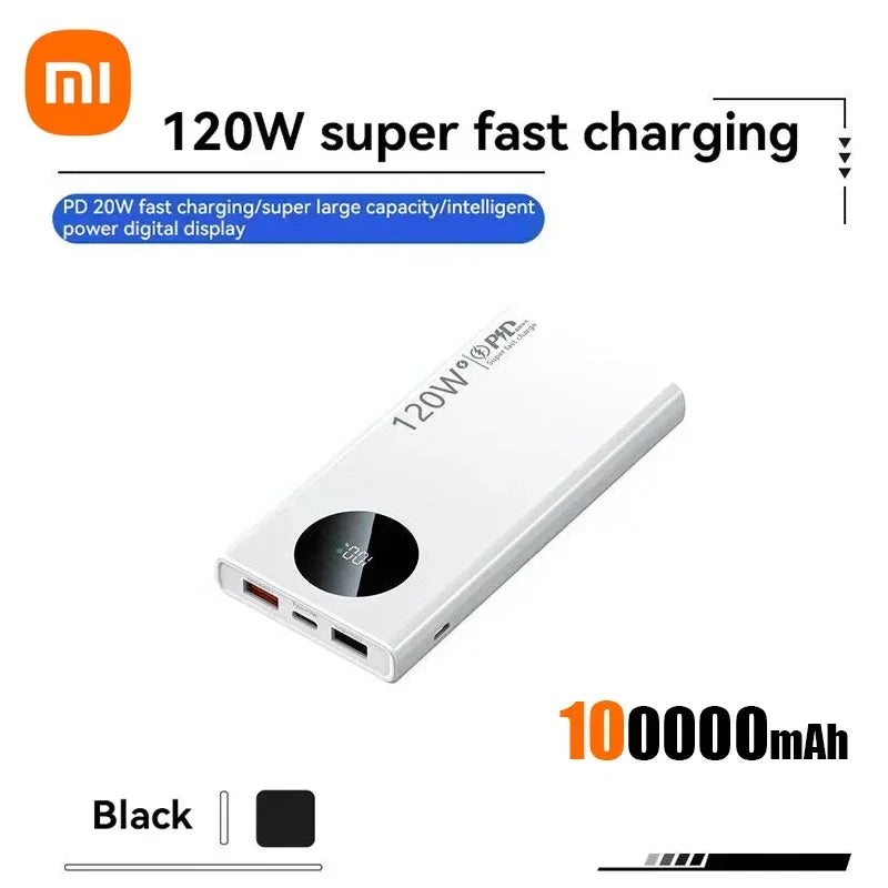 Xiaomi 200,000mAh Super Fast Charging Power Bank – 120W High-Speed Output | Massive Capacity | Portable Charger