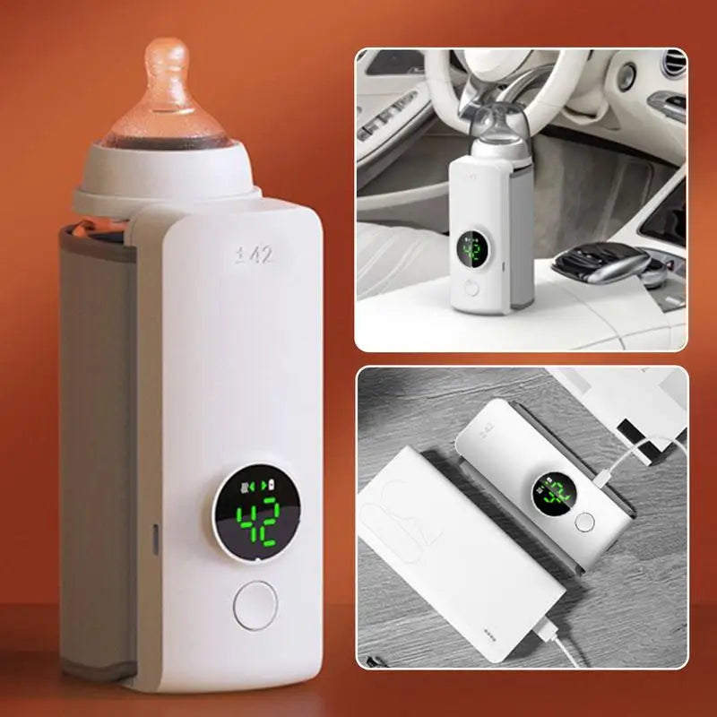 Portable USB Bottle Warmer – Wireless, Rechargeable Milk Warmer for On-the-Go Feeding