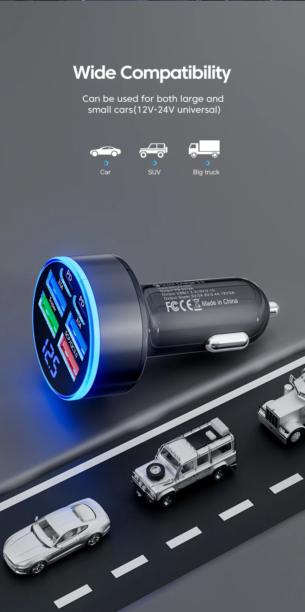 100W 6-Port Fast Car Charger – Power Up All Your Devices On the Go