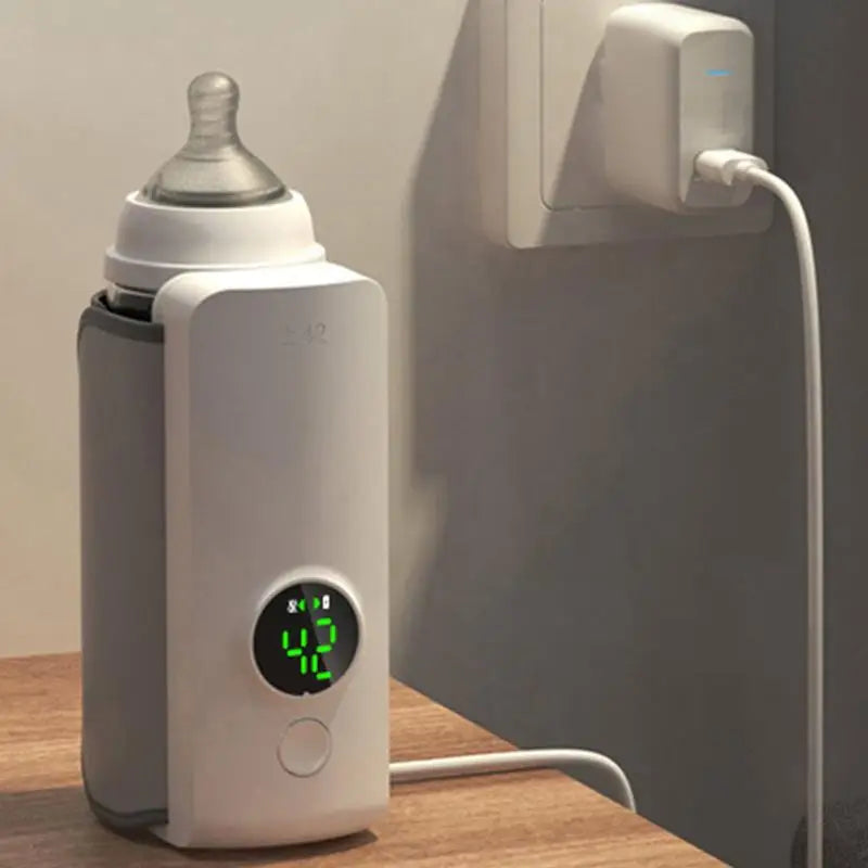 Portable USB Bottle Warmer – Wireless, Rechargeable Milk Warmer for On-the-Go Feeding