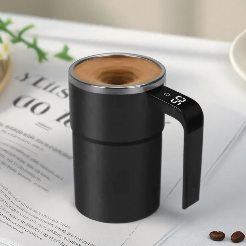 380ML Automatic Self-Stirring Magnetic Mug – Smart Thermal Cup with LCD Screen & USB Rechargeable
