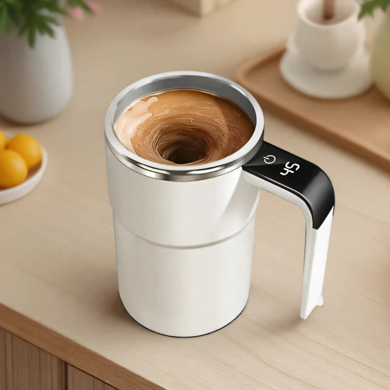 380ML Automatic Self-Stirring Magnetic Mug – Smart Thermal Cup with LCD Screen & USB Rechargeable
