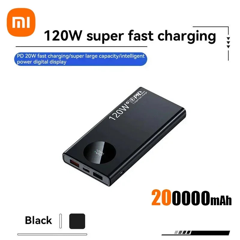 Xiaomi 200,000mAh Super Fast Charging Power Bank – 120W High-Speed Output | Massive Capacity | Portable Charger