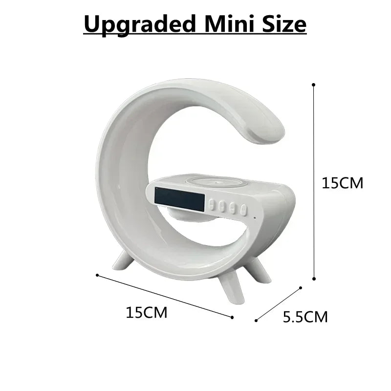 Multifunction Wireless Charger Stand with RGB Light, Alarm Clock &amp; Bluetooth Speaker