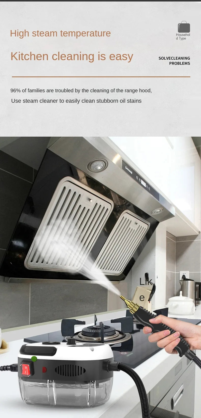High-Temperature Steam Cleaner – Powerful Sterilization for Home, Kitchen, Car & More