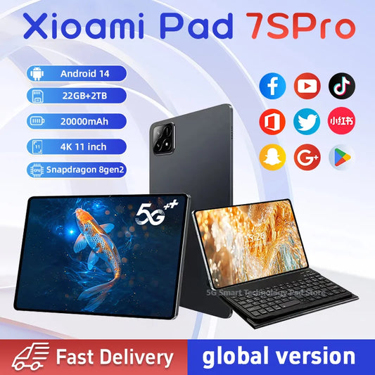 2025 New Tablet PC Pad 7S Pro Original Global Edition  snapdragon  22GB+2TB 5G TabletDual SlM WlFl tablet  8gen2Android 14 HD 4K